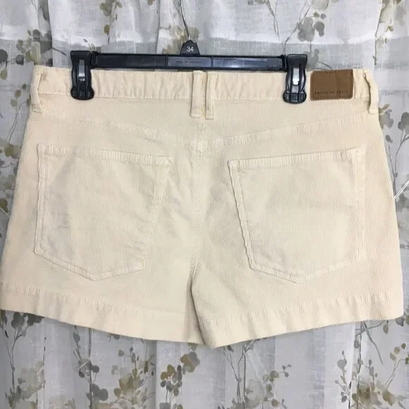 American Eagle Corduroy Shorts 12 Retro High Waist Stretch Beach Festival Boho - Picture 7 of 13